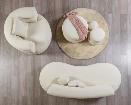 Larissa Ivory Boucle Loveseat - Ornate Home