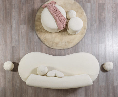 Larissa Ivory Boucle Loveseat - Ornate Home