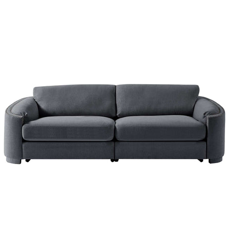 Lassen Semilunar Arm Sofa Dark Gray - Ornate Home