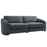 Lassen Semilunar Arm Sofa Dark Gray - Ornate Home