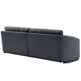 Lassen Semilunar Arm Sofa Dark Gray - Ornate Home