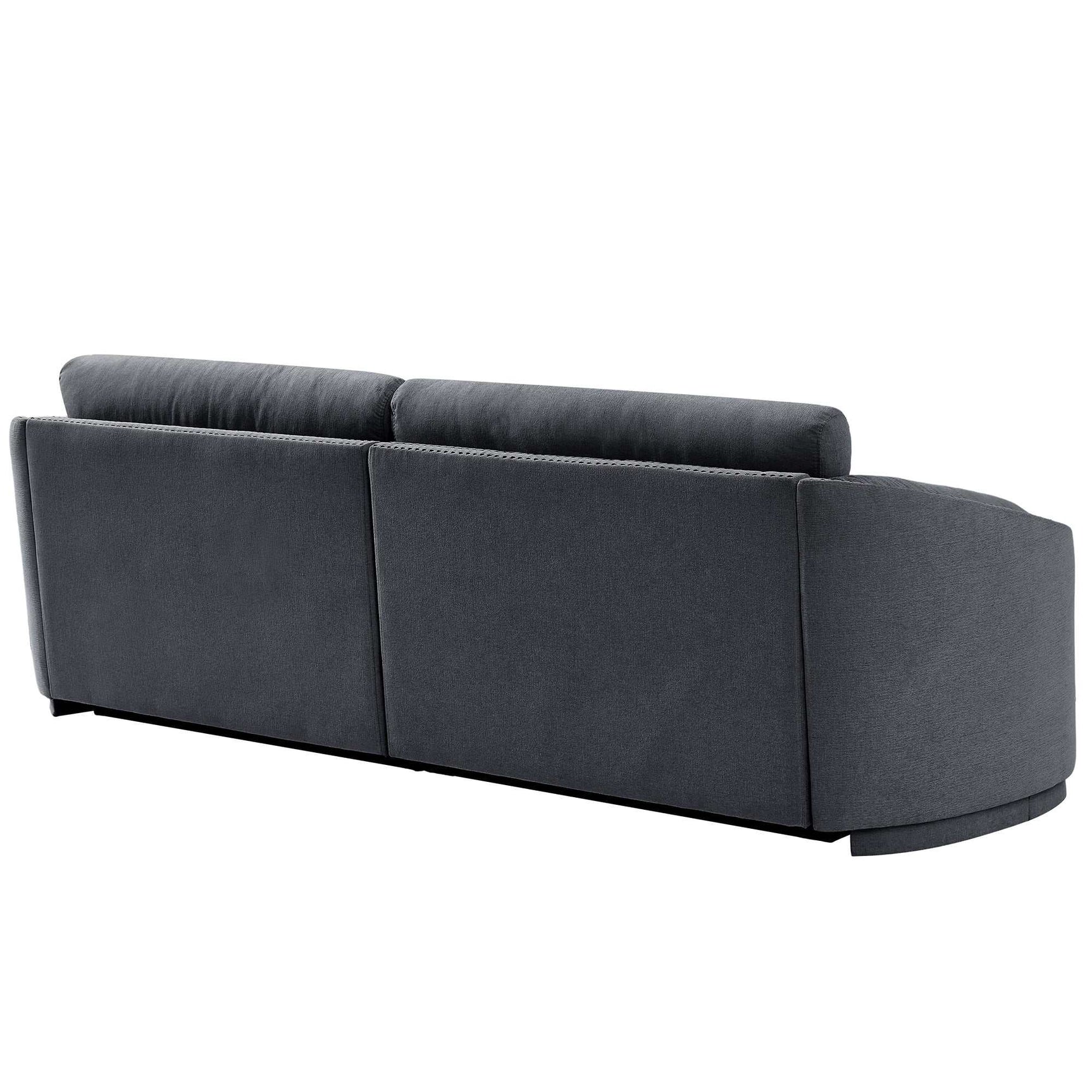 Lassen Semilunar Arm Sofa Dark Gray - Ornate Home