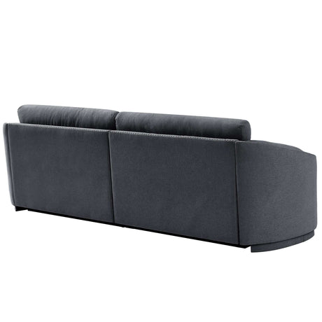 Lassen Semilunar Arm Sofa Dark Gray - Ornate Home