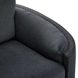 Lassen Semilunar Arm Sofa Dark Gray - Ornate Home