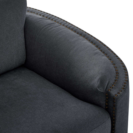 Lassen Semilunar Arm Sofa Dark Gray - Ornate Home