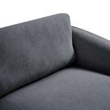 Lassen Semilunar Arm Sofa Dark Gray - Ornate Home