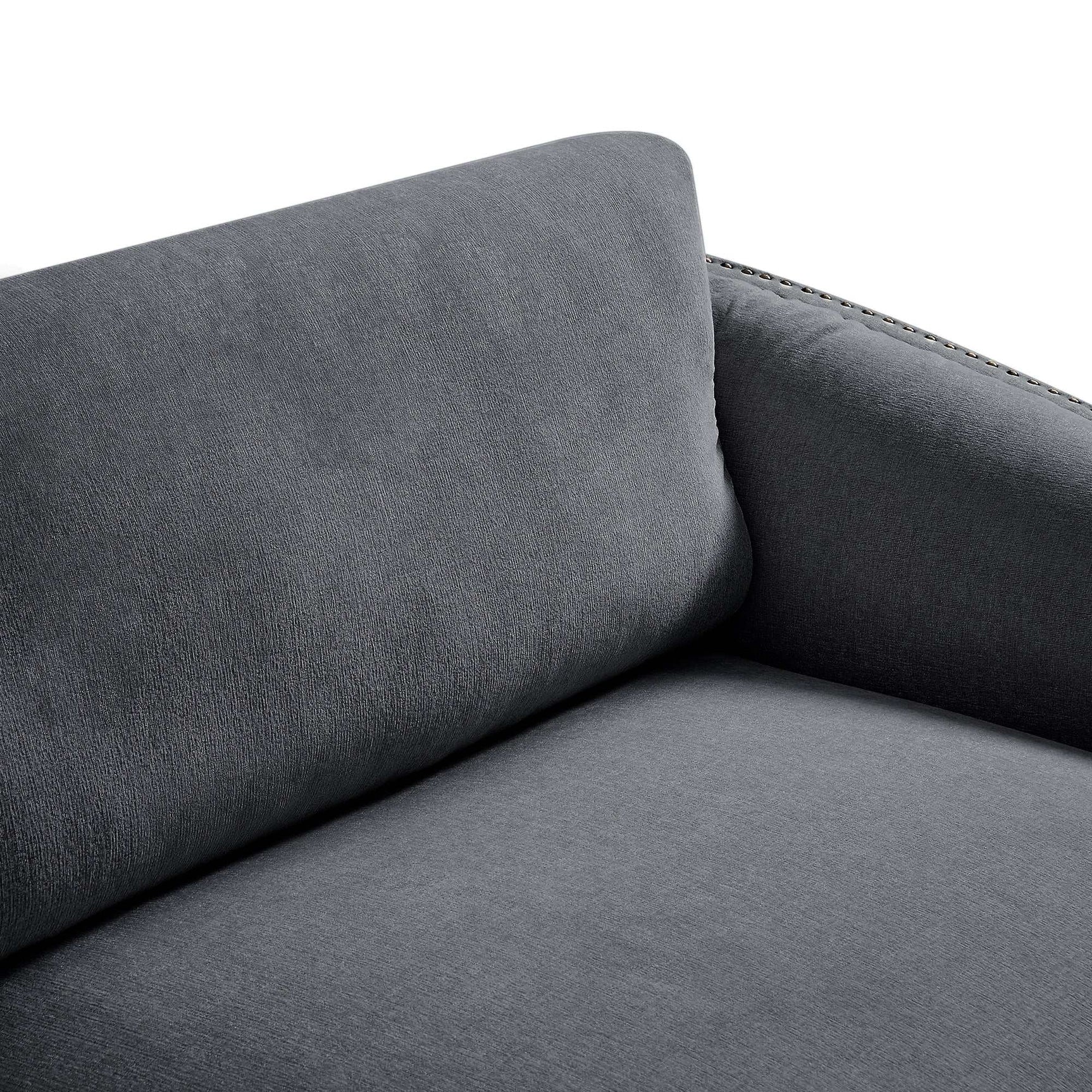Lassen Semilunar Arm Sofa Dark Gray - Ornate Home