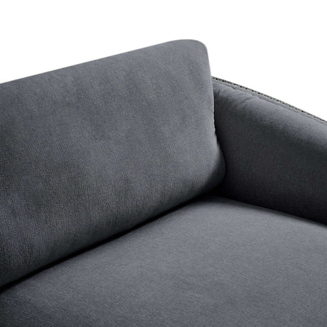 Lassen Semilunar Arm Sofa Dark Gray - Ornate Home