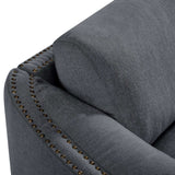 Lassen Semilunar Arm Sofa Dark Gray - Ornate Home