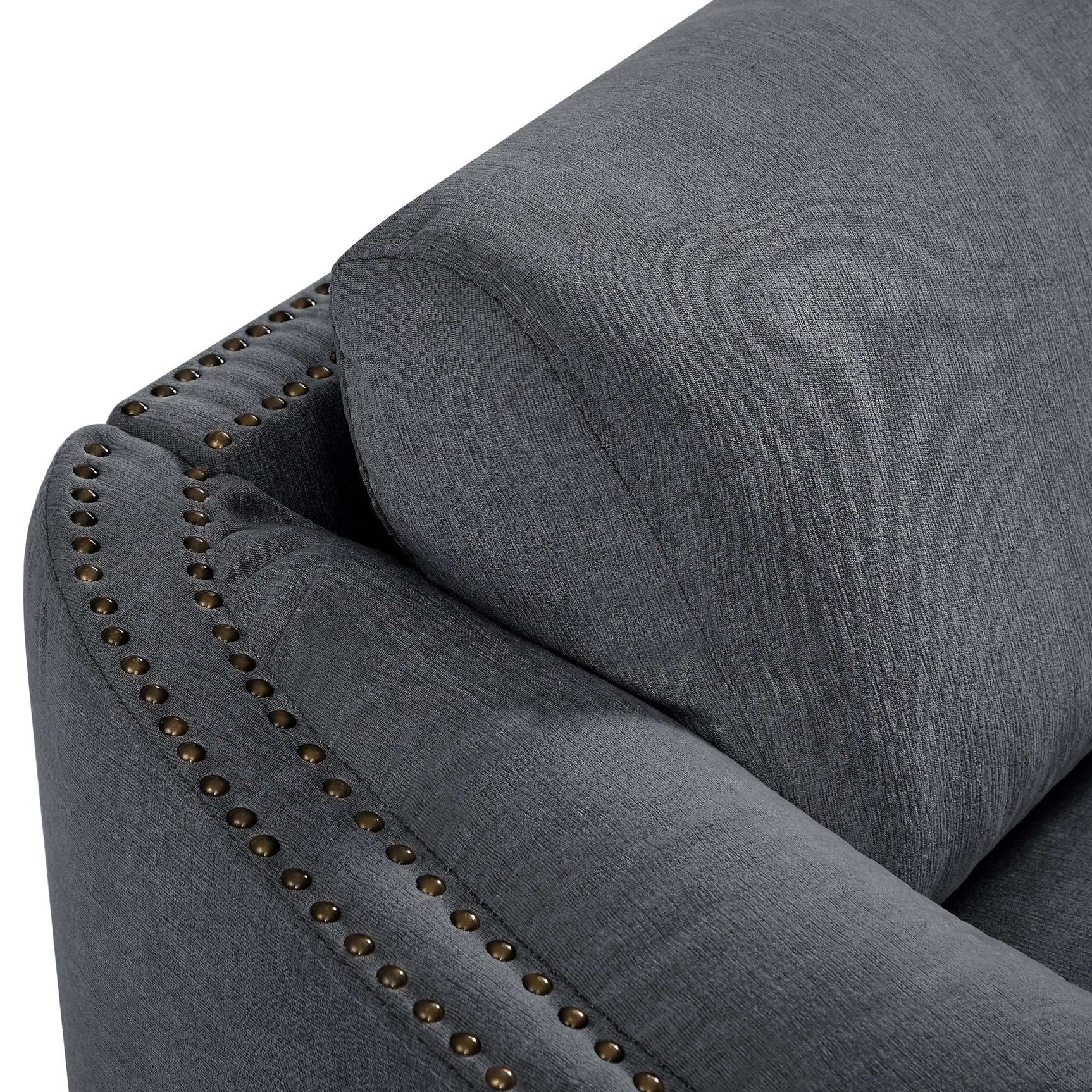 Lassen Semilunar Arm Sofa Dark Gray - Ornate Home