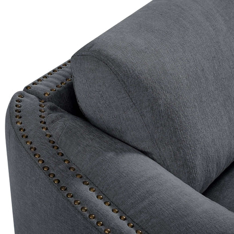 Lassen Semilunar Arm Sofa Dark Gray - Ornate Home