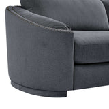 Lassen Semilunar Arm Sofa Dark Gray - Ornate Home