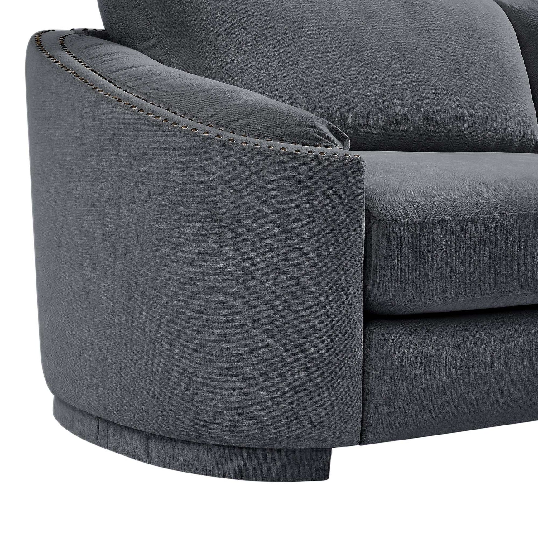 Lassen Semilunar Arm Sofa Dark Gray - Ornate Home