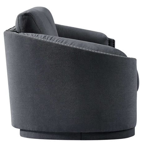 Lassen Semilunar Arm Sofa Dark Gray - Ornate Home