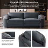 Lassen Semilunar Arm Sofa Dark Gray - Ornate Home