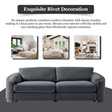 Lassen Semilunar Arm Sofa Dark Gray - Ornate Home