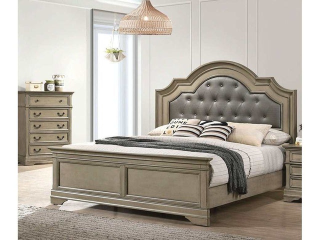 Lasthenia Antique Warm Gray Queen Bed - Ornate Home