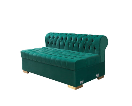 Lauren Green Velvet Double Chaise Sectional - Ornate Home