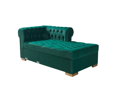 Lauren Green Velvet Double Chaise Sectional - Ornate Home