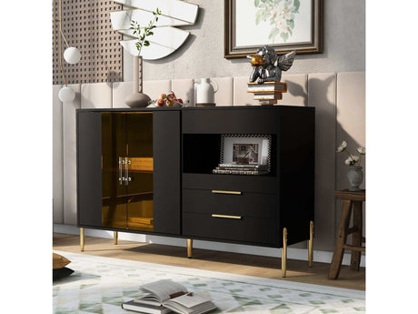 Lava Light Luxury Modern Storage Cabinets Black - Ornate Home