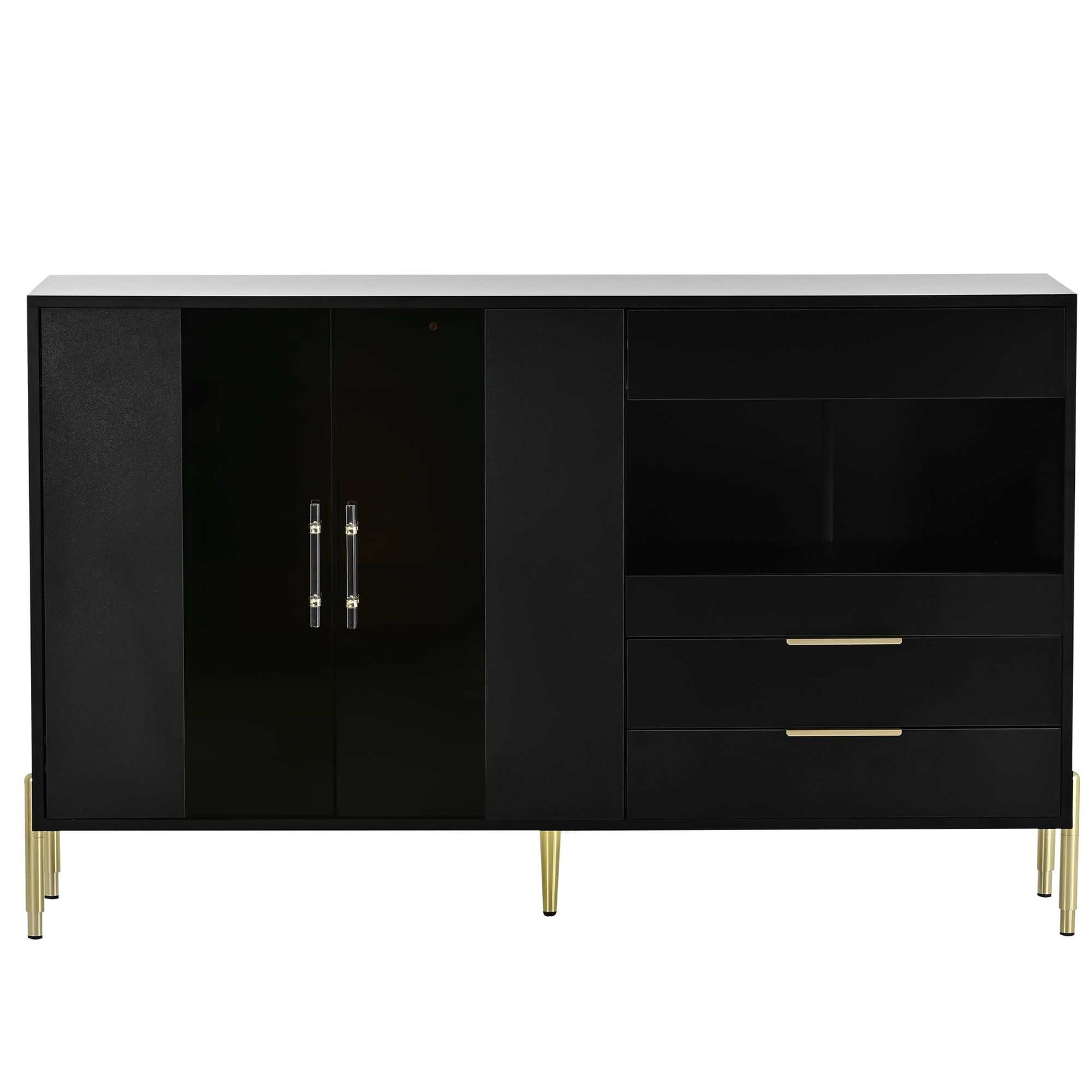 Lava Light Luxury Modern Storage Cabinets Black - Ornate Home