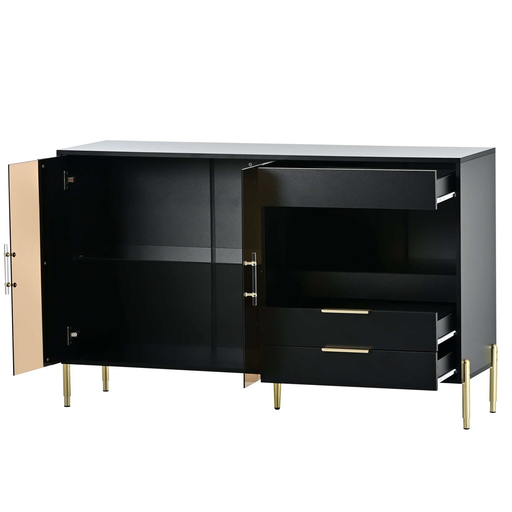 Lava Light Luxury Modern Storage Cabinets Black - Ornate Home