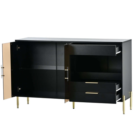 Lava Light Luxury Modern Storage Cabinets Black - Ornate Home