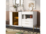 Lava Light Luxury Modern Storage Cabinets White - Ornate Home