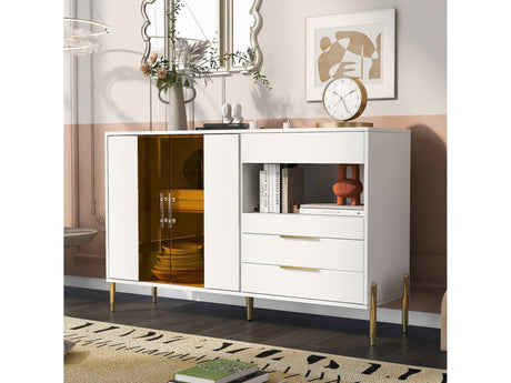 Lava Light Luxury Modern Storage Cabinets White - Ornate Home