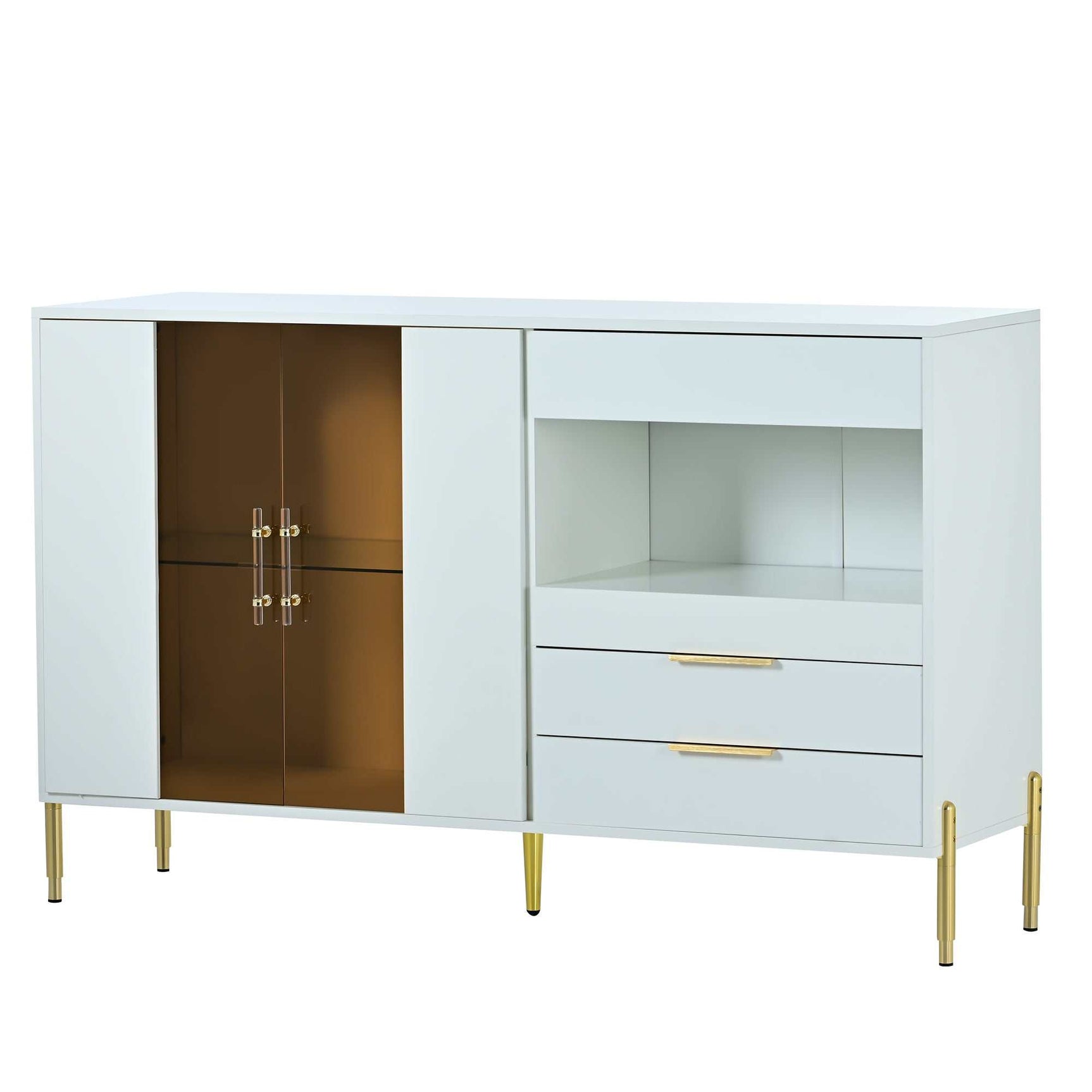 Lava Light Luxury Modern Storage Cabinets White - Ornate Home