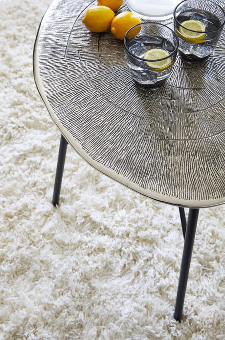 Laverford Chrome/Black End Table - Ornate Home