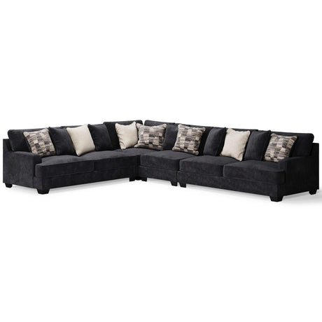 Lavernett Charcoal 4pc Sectional Sofa - Ornate Home