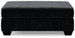 Lavernett Charcoal Oversized Accent Ottoman - Ornate Home