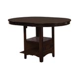 Lavon Espresso Oval Counter Height Table w/ 18" Leaf & Storage - Ornate Home