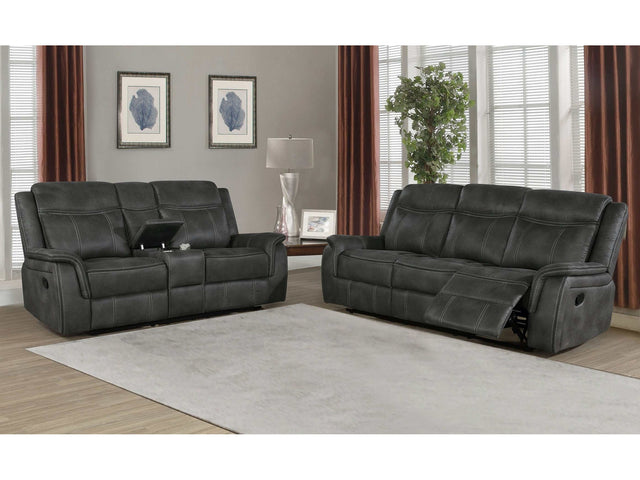 Lawrence Charcoal 2 Pc Motion Sofa Set - Ornate Home