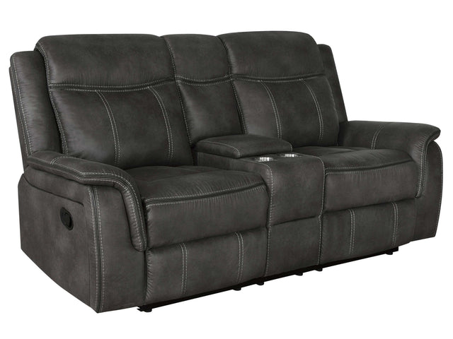 Lawrence Charcoal Motion Loveseat - Ornate Home