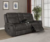 Lawrence Charcoal Motion Loveseat - Ornate Home