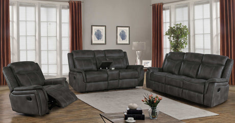 Lawrence Charcoal Motion Loveseat - Ornate Home