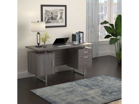 Lawtey Weathered Grey Floating Top Office Desk - Ornate Home