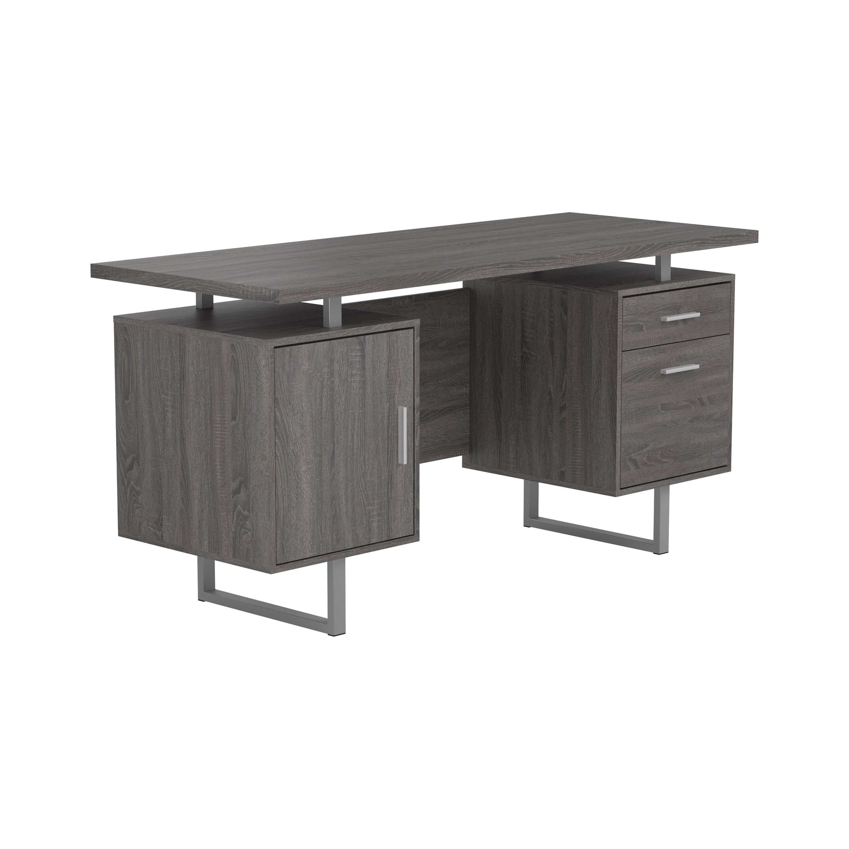 Lawtey Weathered Grey Floating Top Office Desk - Ornate Home