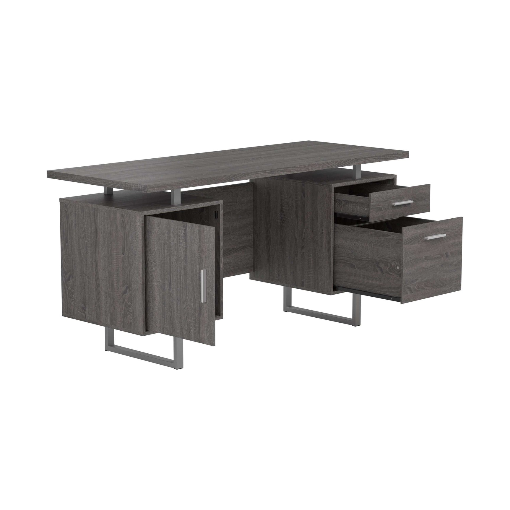 Lawtey Weathered Grey Floating Top Office Desk - Ornate Home