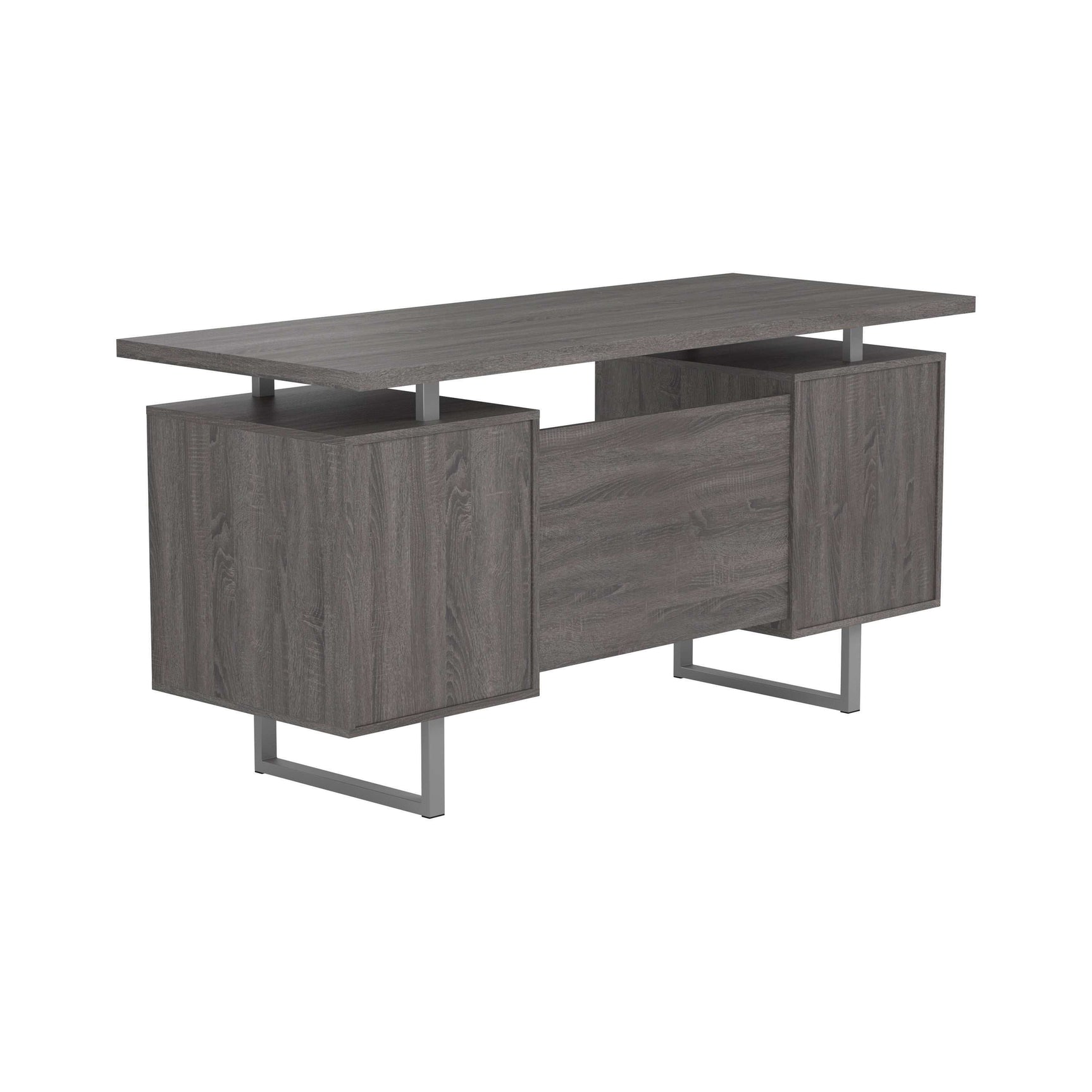Lawtey Weathered Grey Floating Top Office Desk - Ornate Home