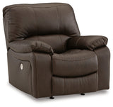 Leesworth Dark Brown Power Rocker Recliner - Ornate Home