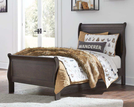 Leewarden Dark Brown Sleigh Bed - Ornate Home