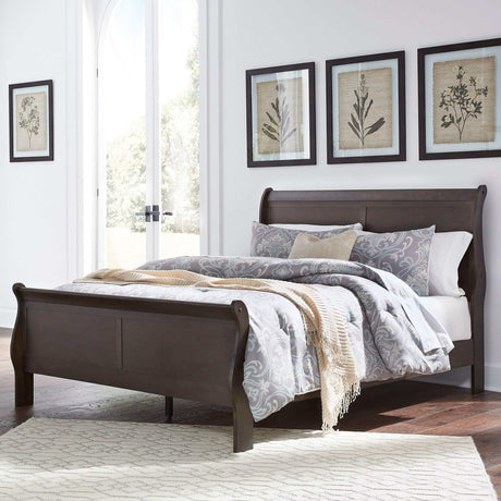 Leewarden Dark Brown Sleigh Bed - Ornate Home