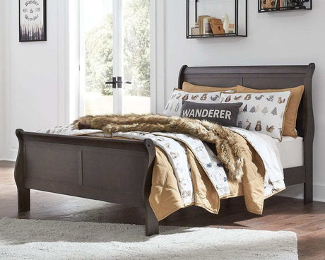 Leewarden Dark Brown Sleigh Bed - Ornate Home