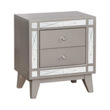 Leighton Metallic Mercury Nightstand - Ornate Home