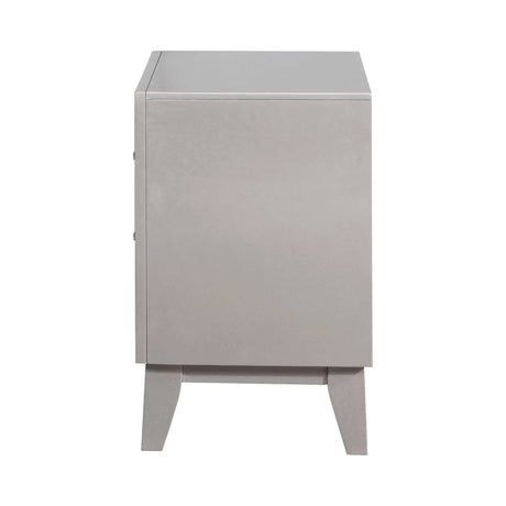 Leighton Metallic Mercury Nightstand - Ornate Home