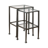 Leilani Black 2pc Glass Top Nesting Tables - Ornate Home