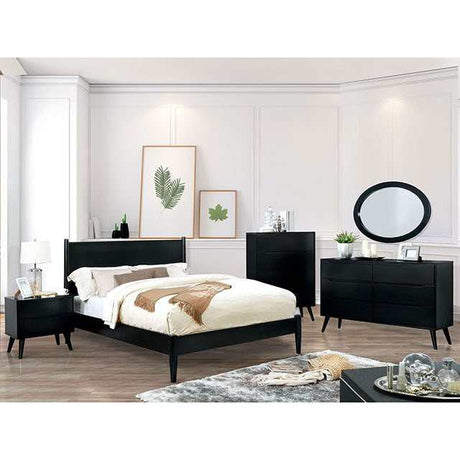 Lennart Black Eastern King Bed - Ornate Home
